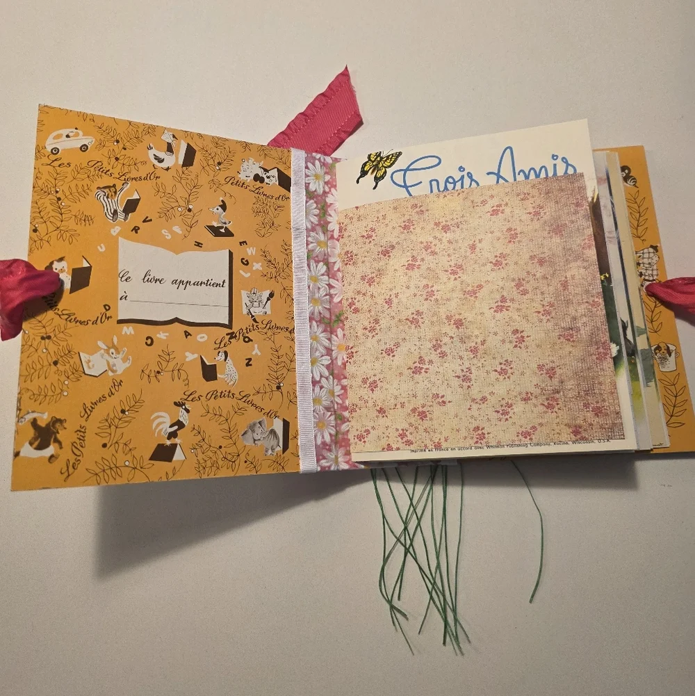 Trois Amis Little Golden Book Handmade Decorated Junk Journal